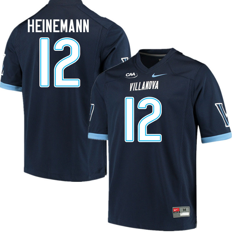 Villanova Wildcats #12 Hudson Heinemann College Football Jerseys Stitched-Navy